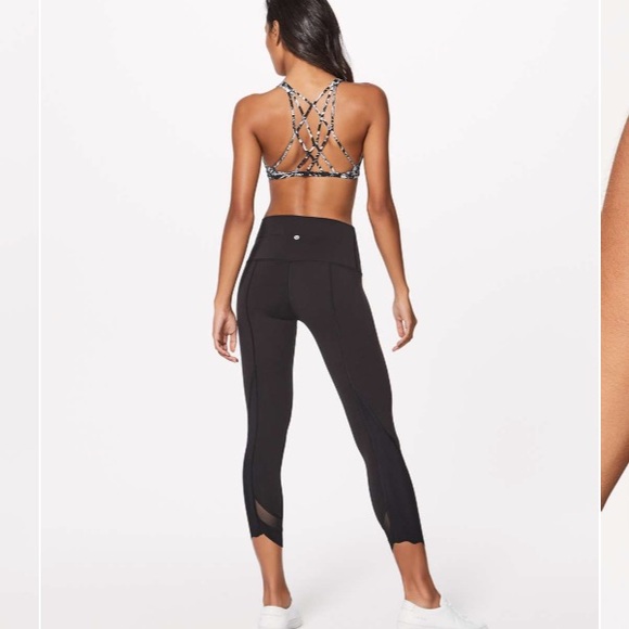 Lululemon Wunder Under High-Rise Crop 23" Black Scallop Full-On Special Edition - Picture 2 of 5